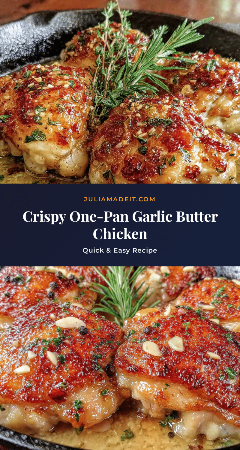 crispy one-pan garlic butter chicken thighs recipe