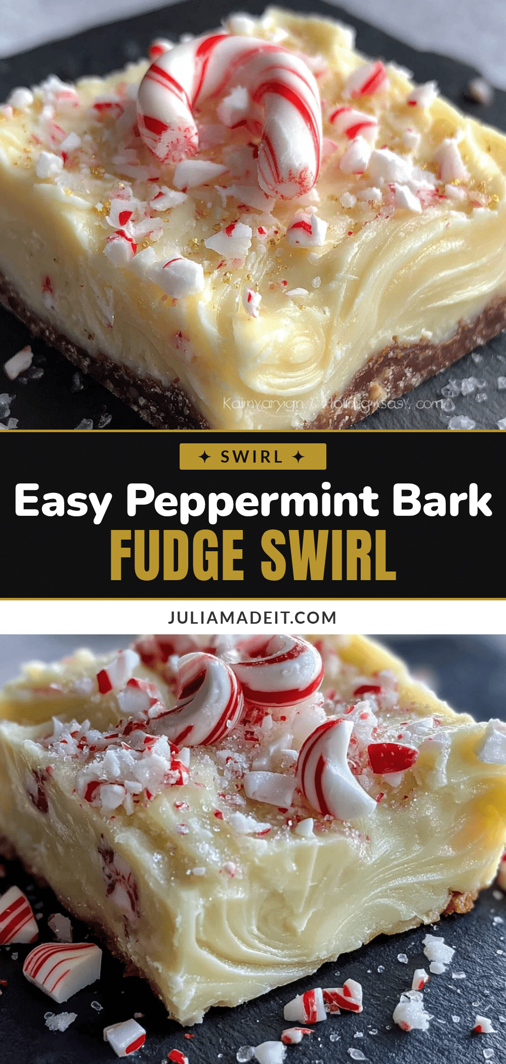 easy 3-ingredient peppermint bark fudge recipe