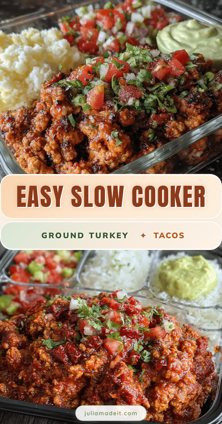 Easy Crockpot Ground Turkey Taco Meat Meal Prep recipe