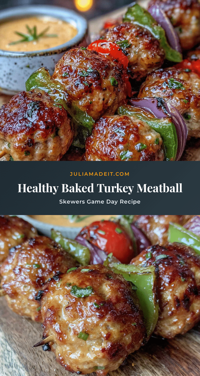 healthy baked turkey meatball skewers recipe