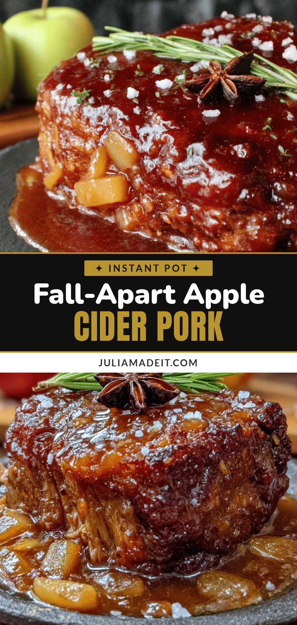 Instant Pot apple cider braised pork recipe