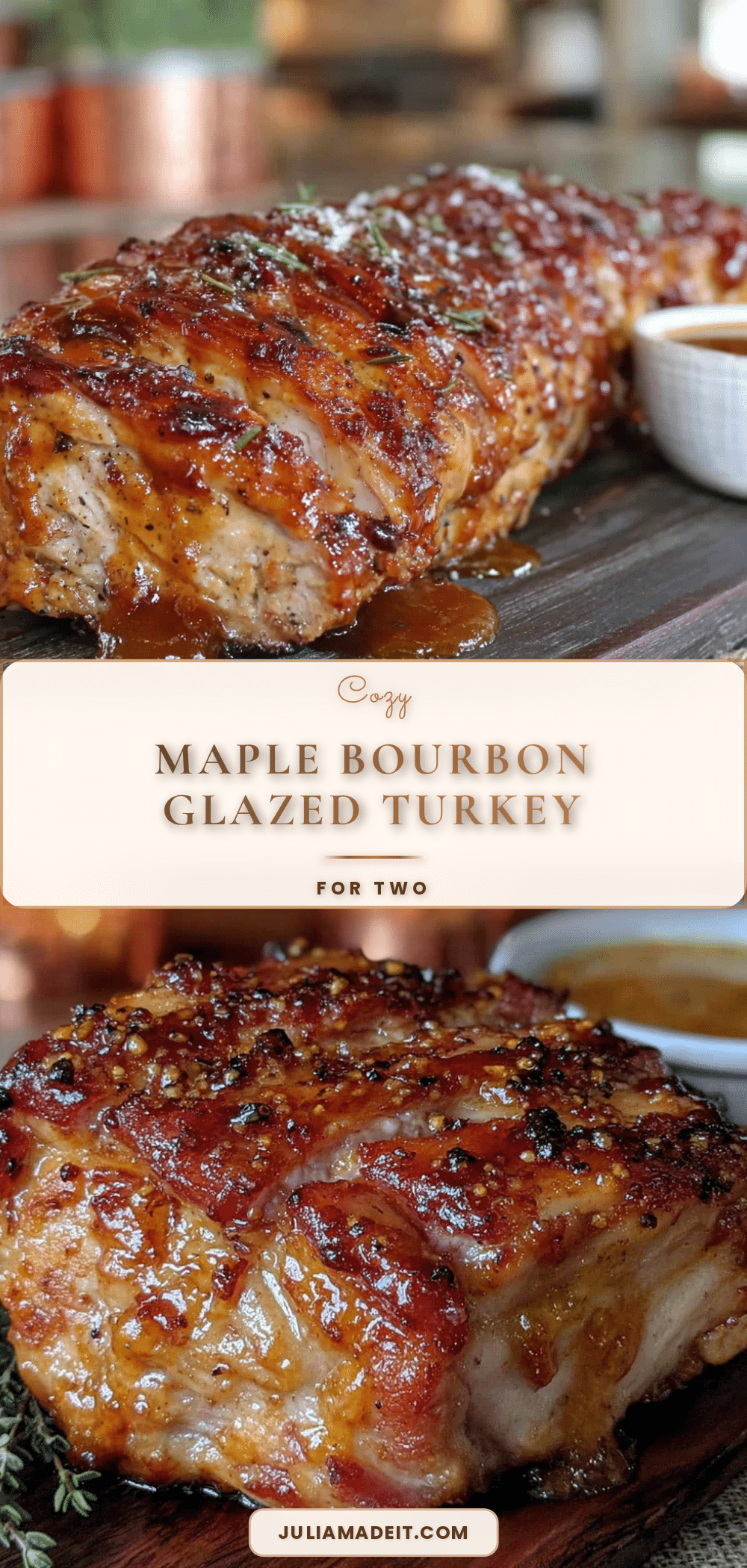 maple bourbon glazed turkey breast for two recipe