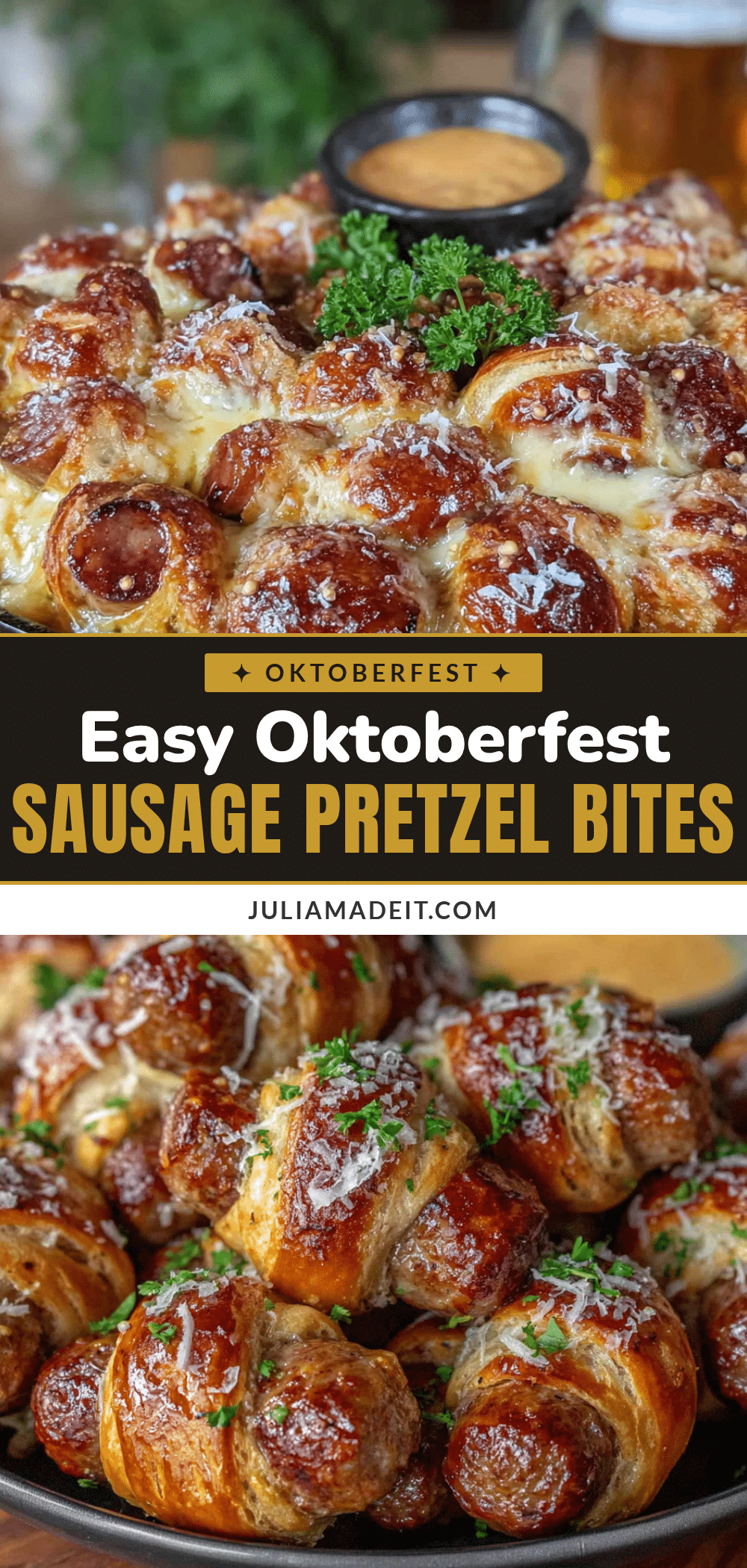 Oktoberfest sausage and pretzel bites recipe