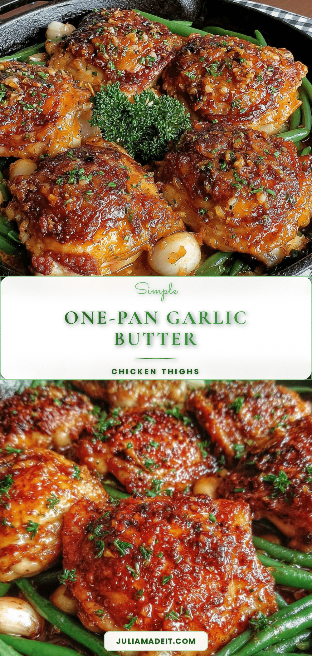 one-pan garlic butter chicken thighs recipe