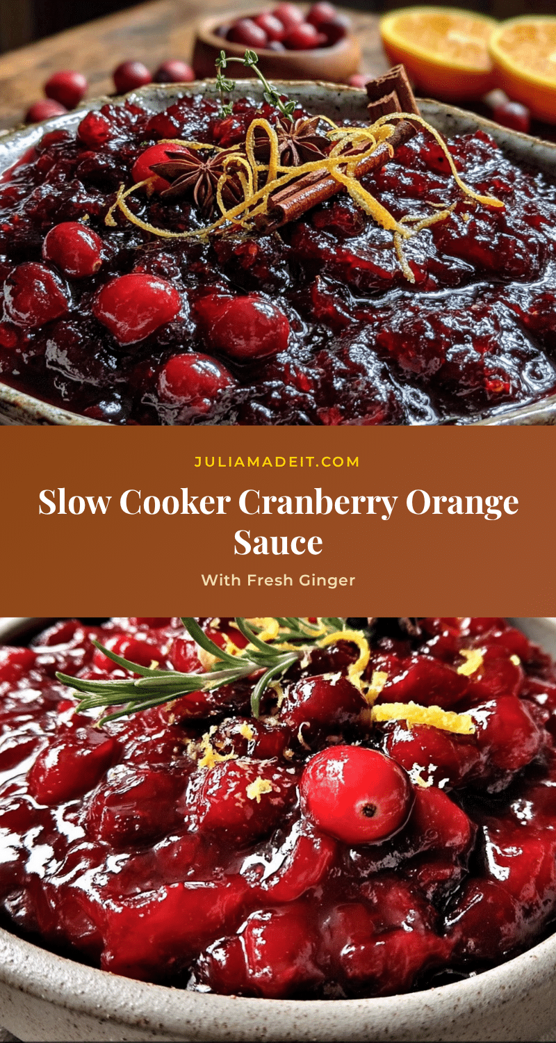 slow cooker cranberry orange sauce with ginger recipe