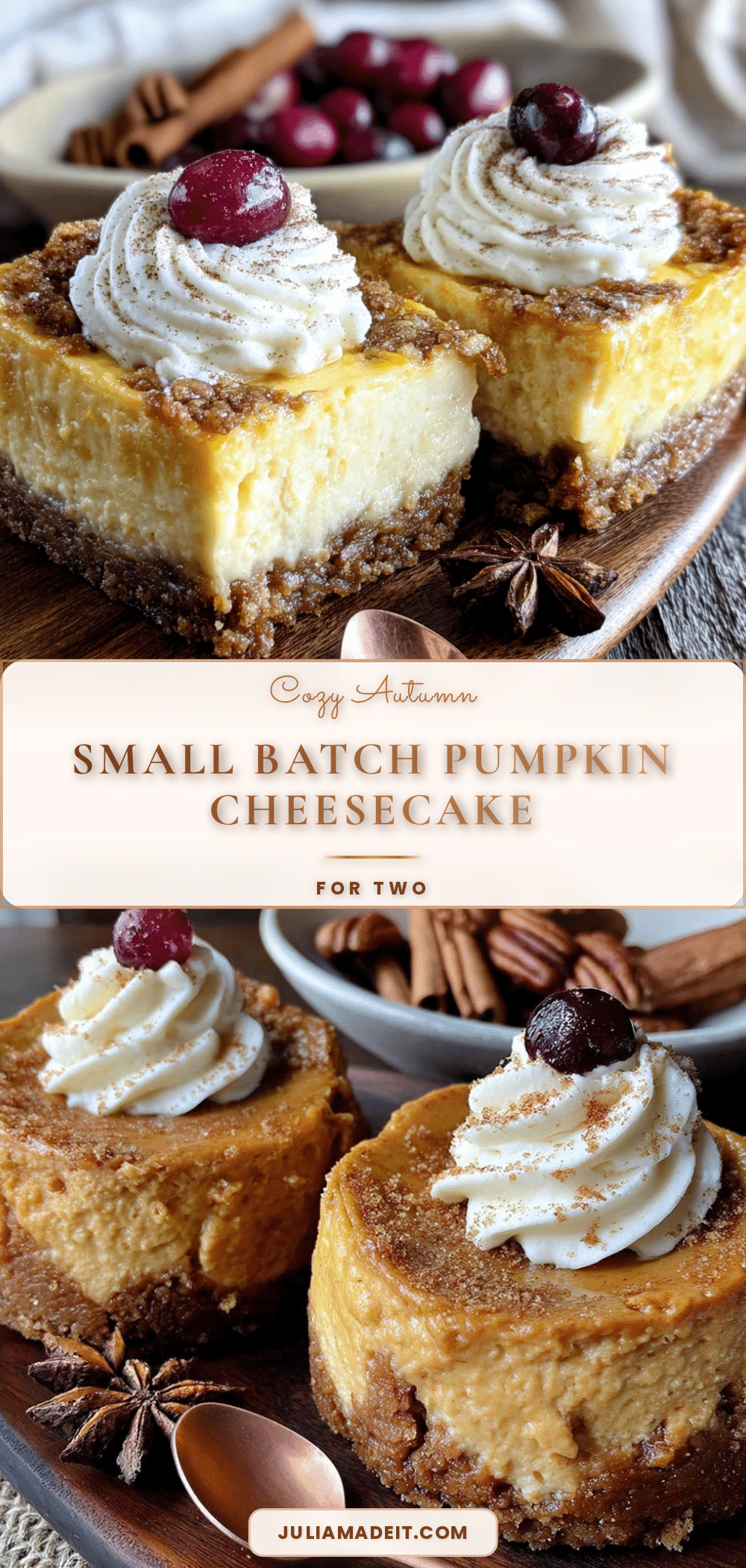 small-batch pumpkin cheesecake for two recipe