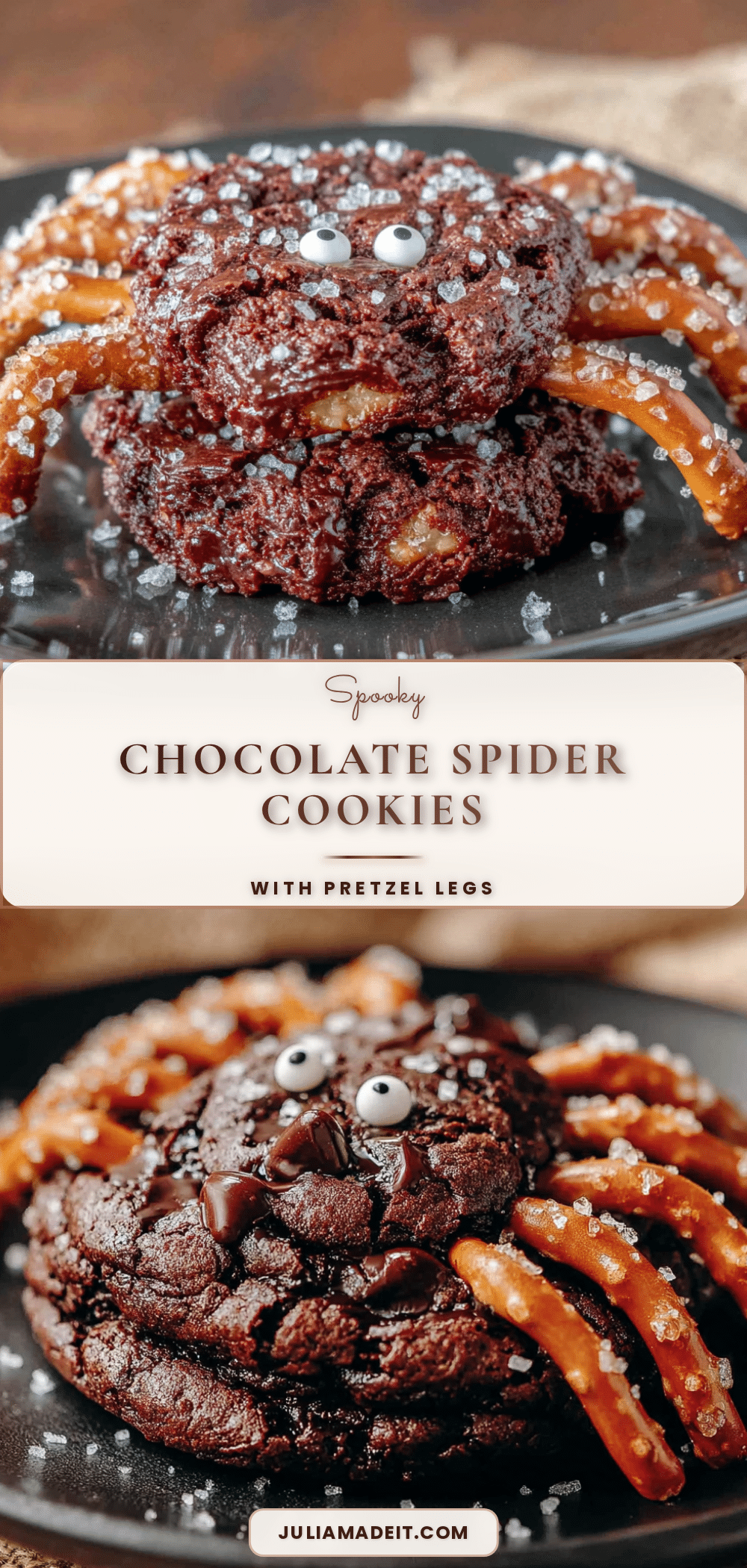 spider cookies with pretzel legs recipe