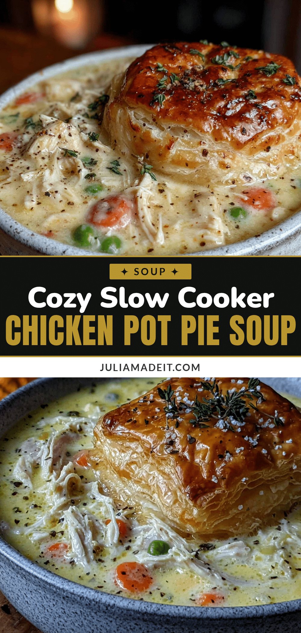 cozy slow cooker chicken pot pie soup recipe