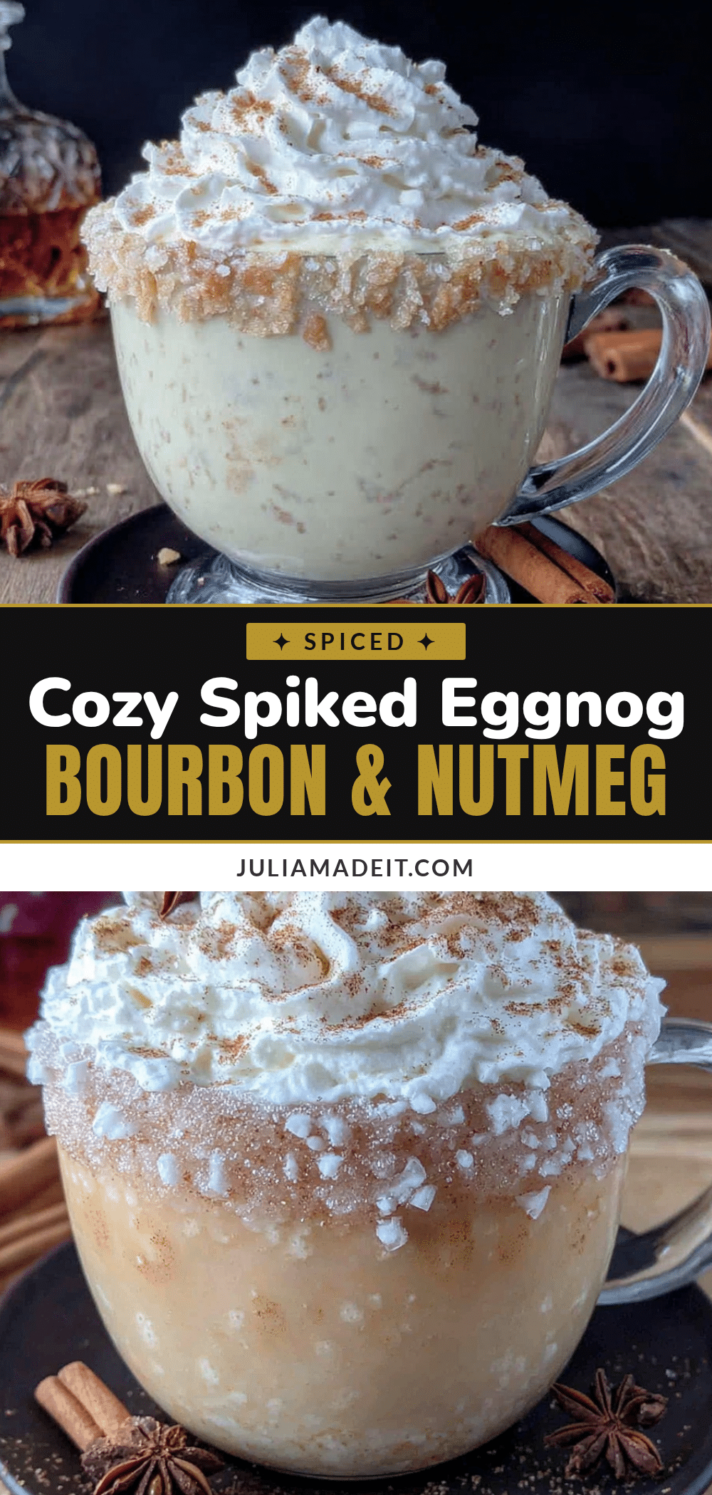 cozy spiked eggnog with bourbon and nutmeg recipe