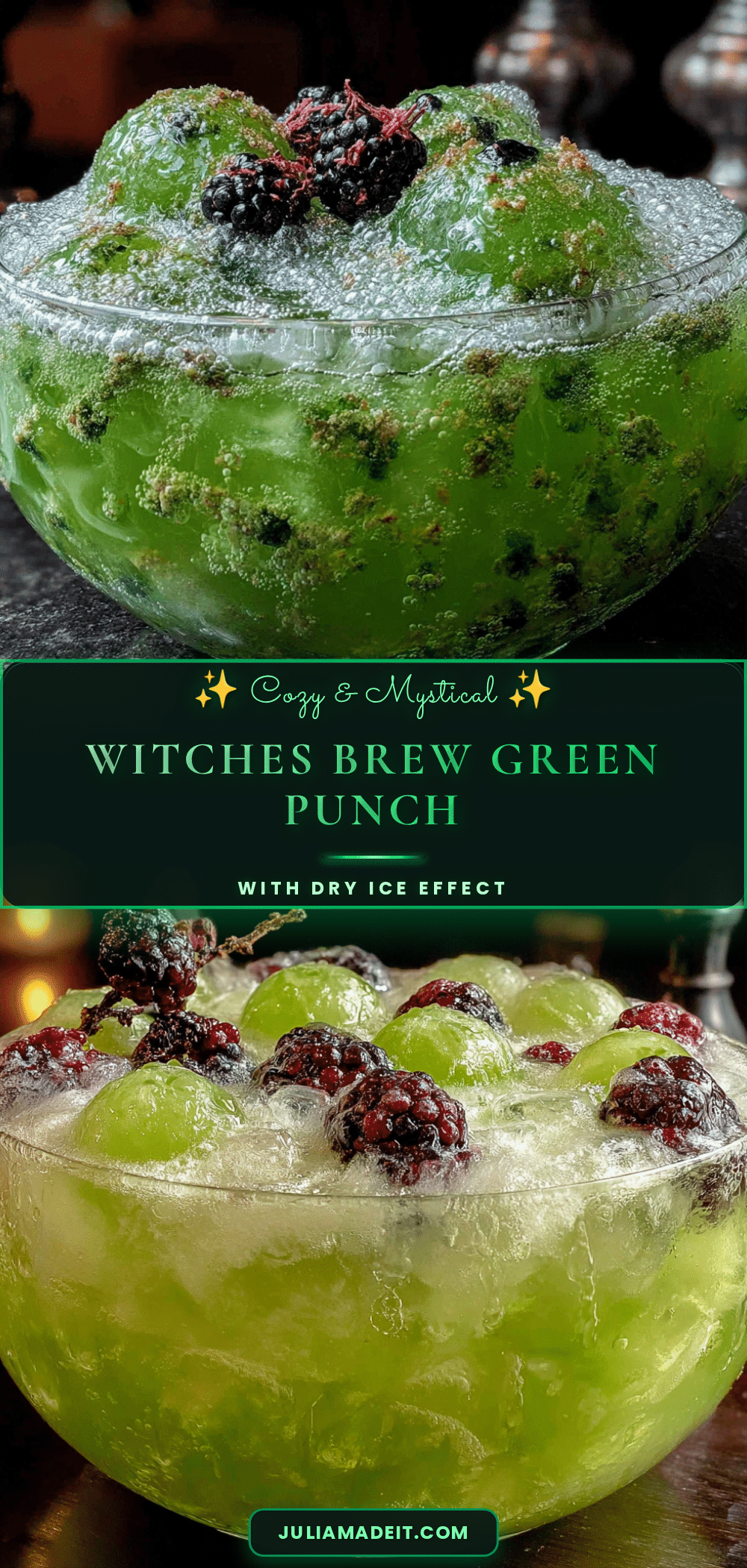 cozy witches brew green punch with dry ice effect recipe