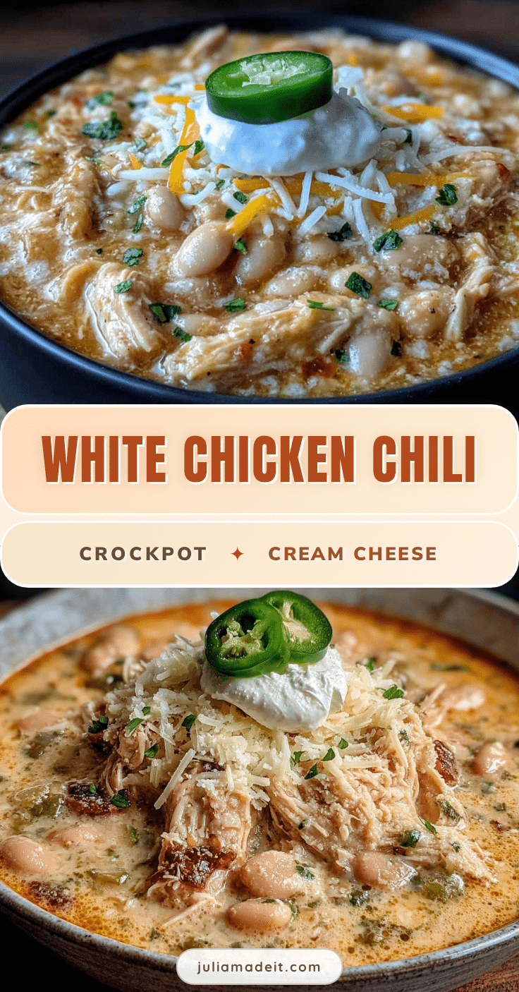 creamy crockpot white chicken chili with cream cheese recipe