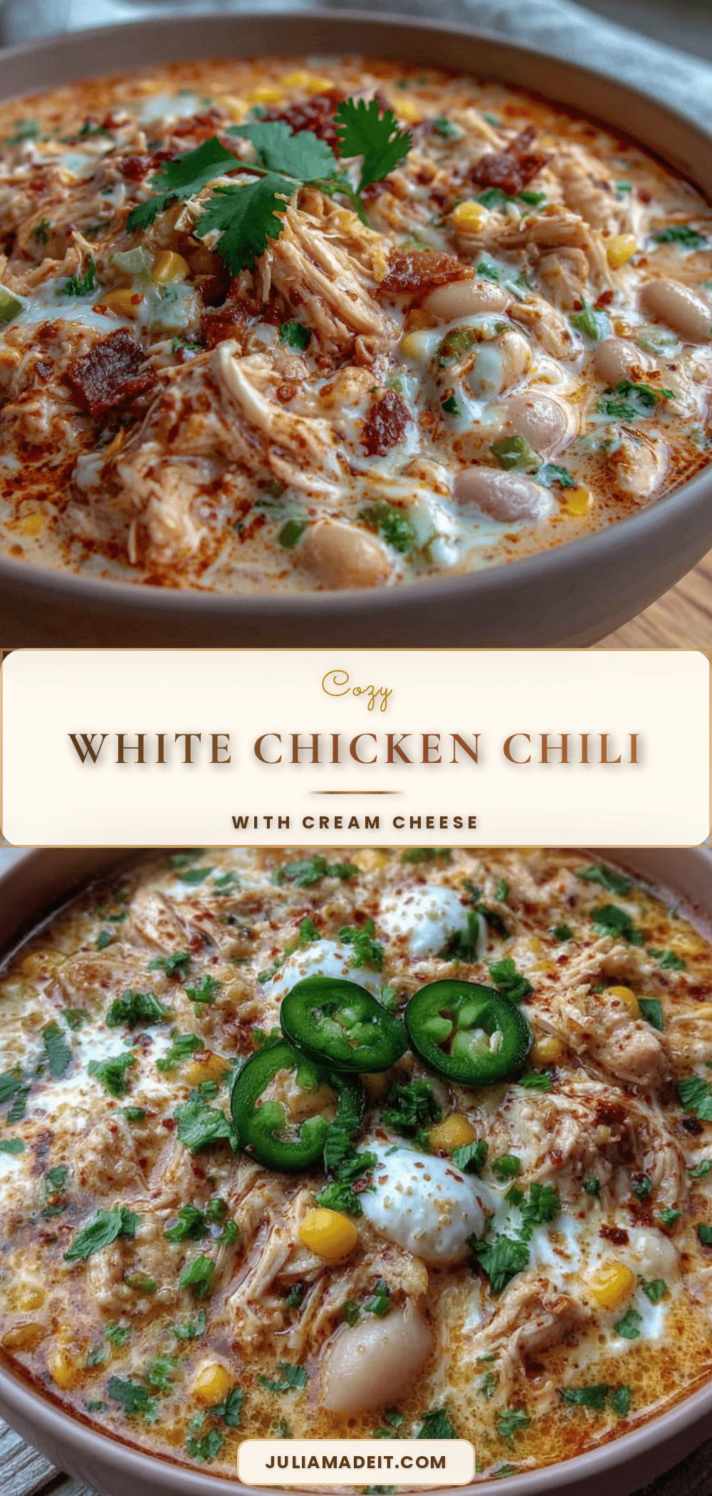 creamy crockpot white chicken chili with cream cheese recipe