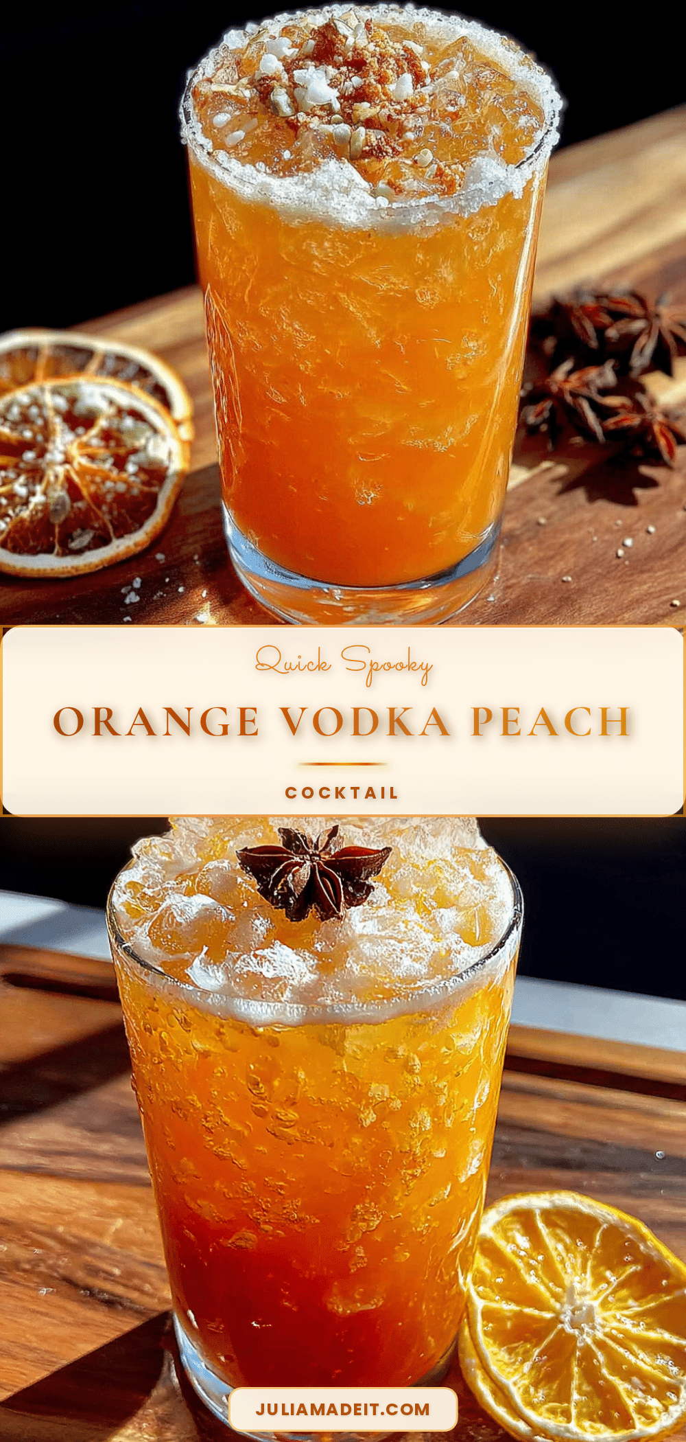 Halloween peach cocktail recipe