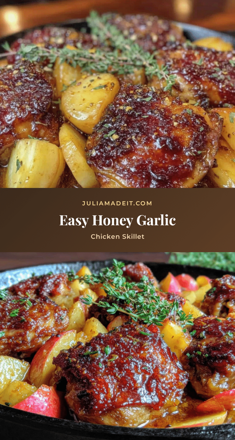 honey garlic butter skillet chicken with apples recipe