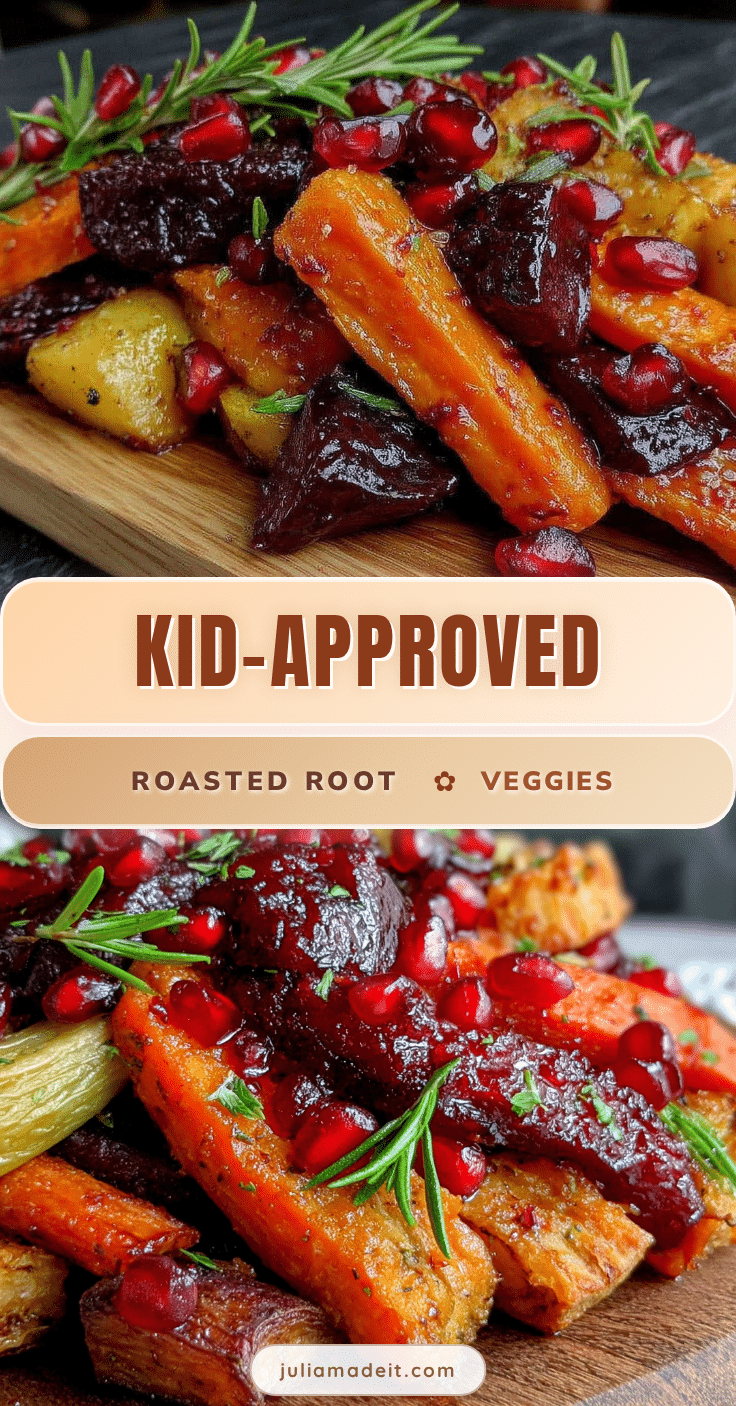 Kid-Approved Pomegranate Glazed Roasted Root Vegetables recipe