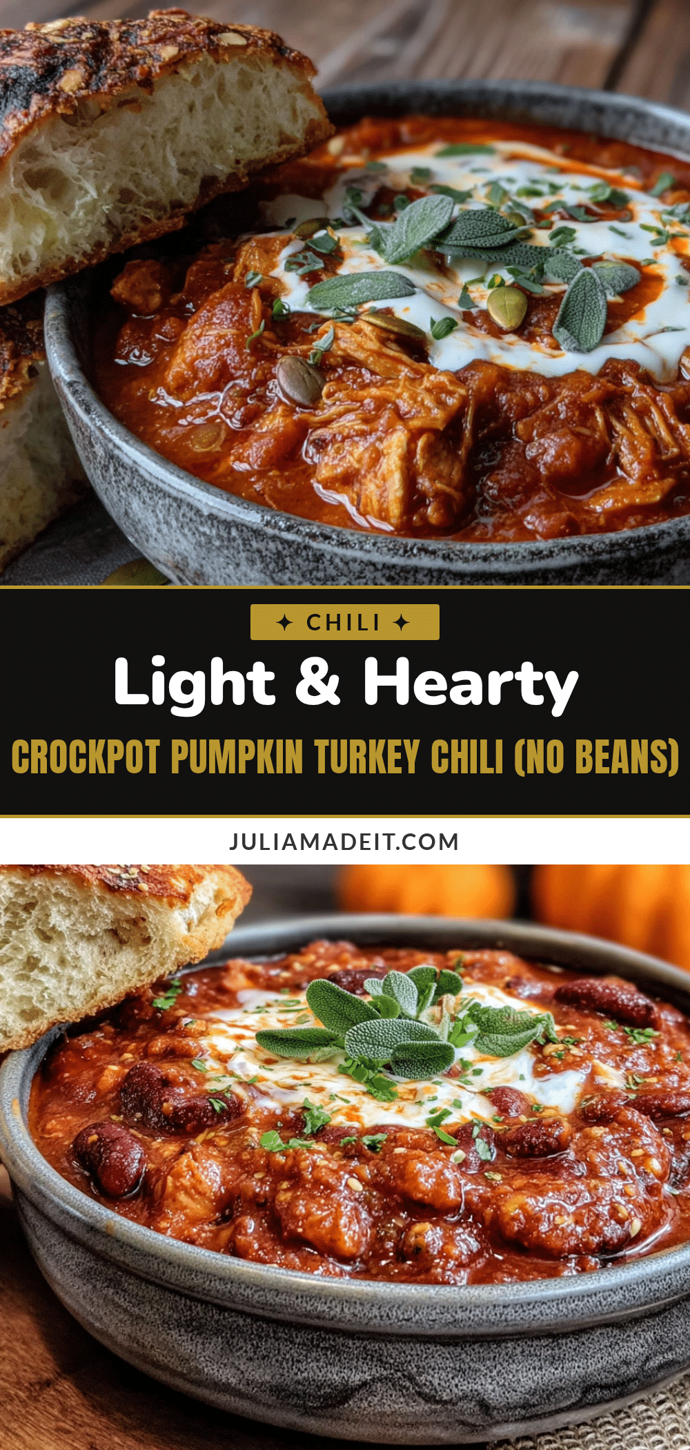 light & hearty crockpot pumpkin turkey chili no beans recipe