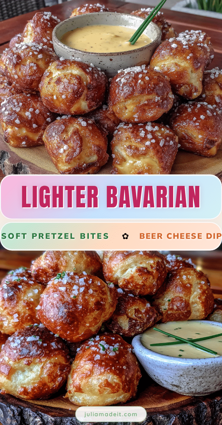 Lighter Bavarian soft pretzel bites with beer cheese dip recipe