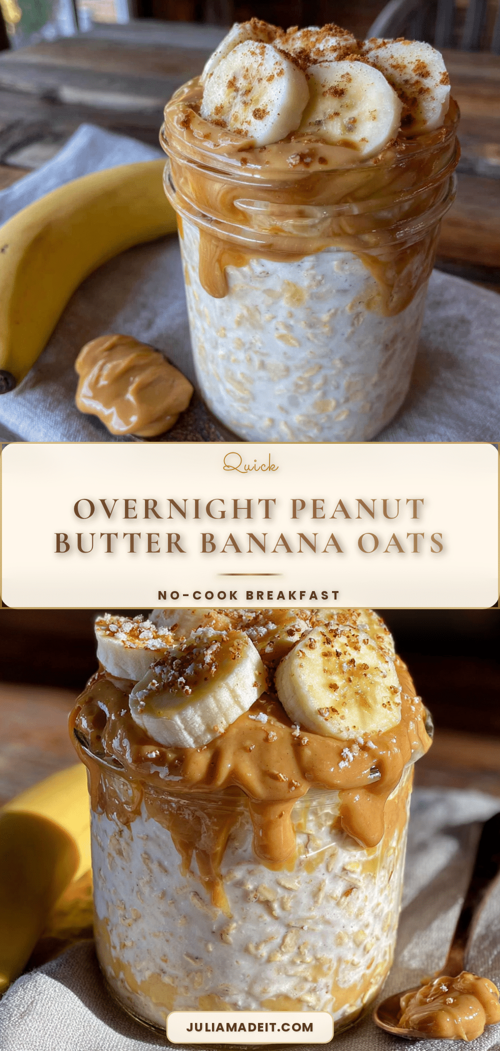 overnight peanut butter banana oats recipe