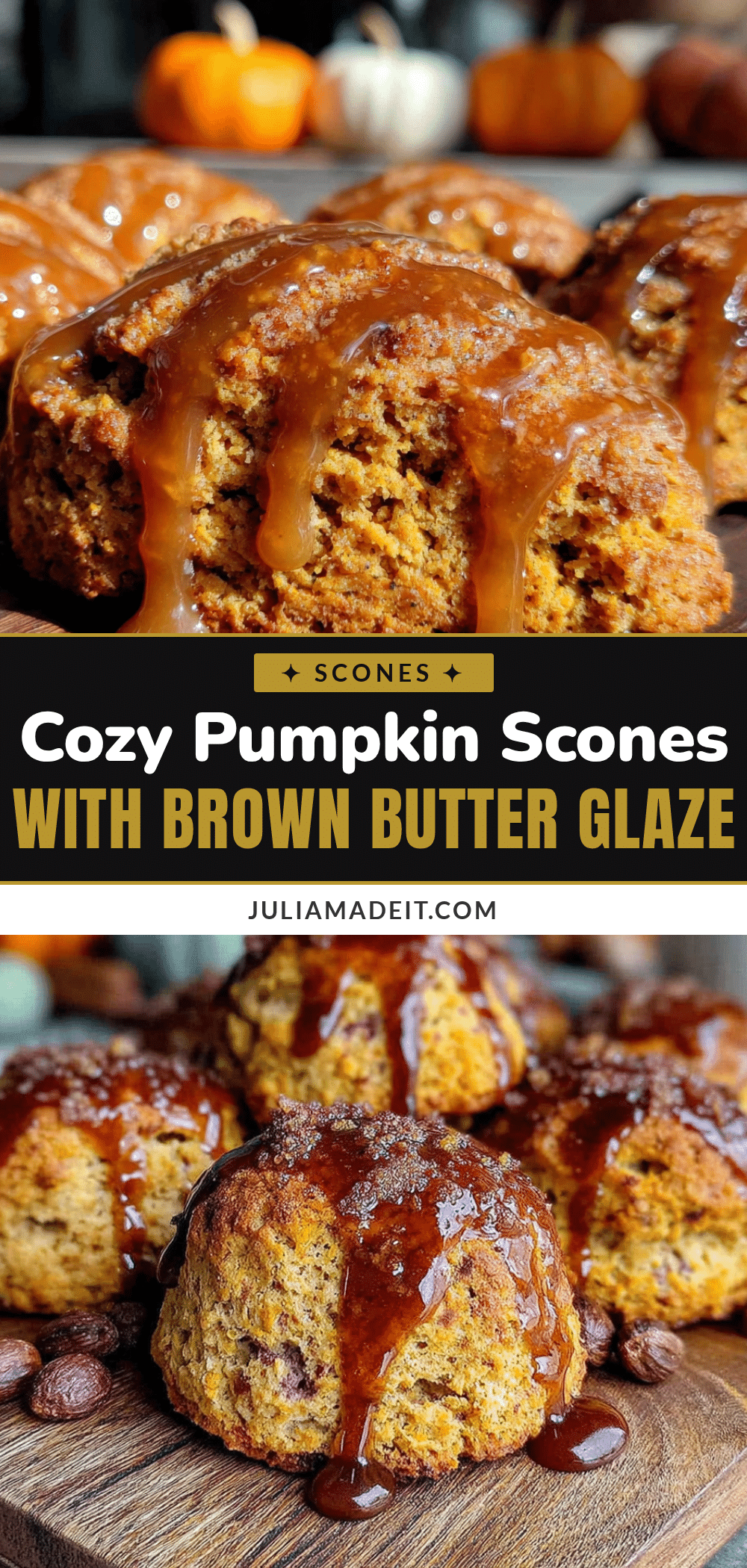 pumpkin scones with brown butter glaze recipe