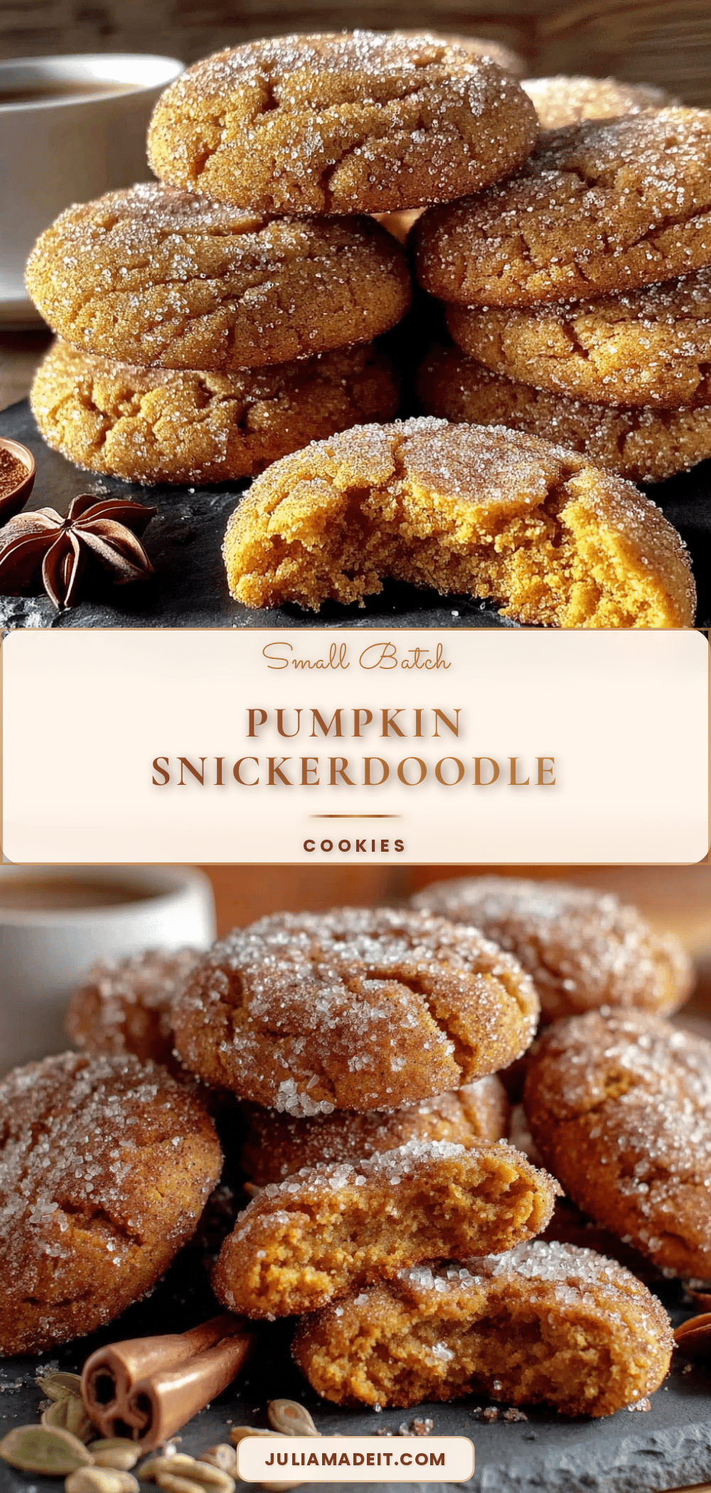 Pumpkin Snickerdoodle Cookies recipe