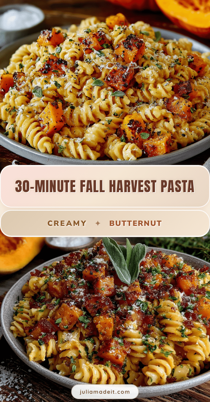 quick fall harvest pasta with butternut squash recipe