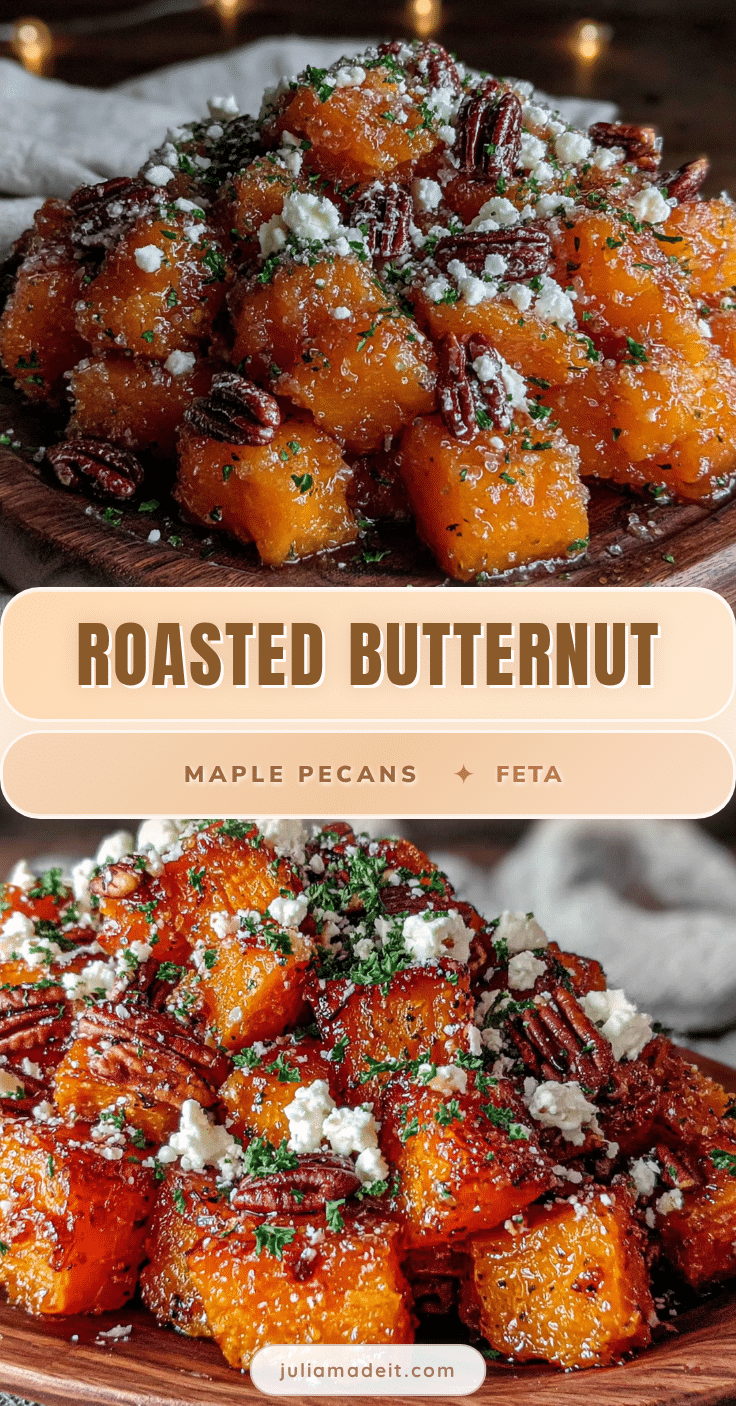 roasted butternut squash with maple pecans and feta recipe