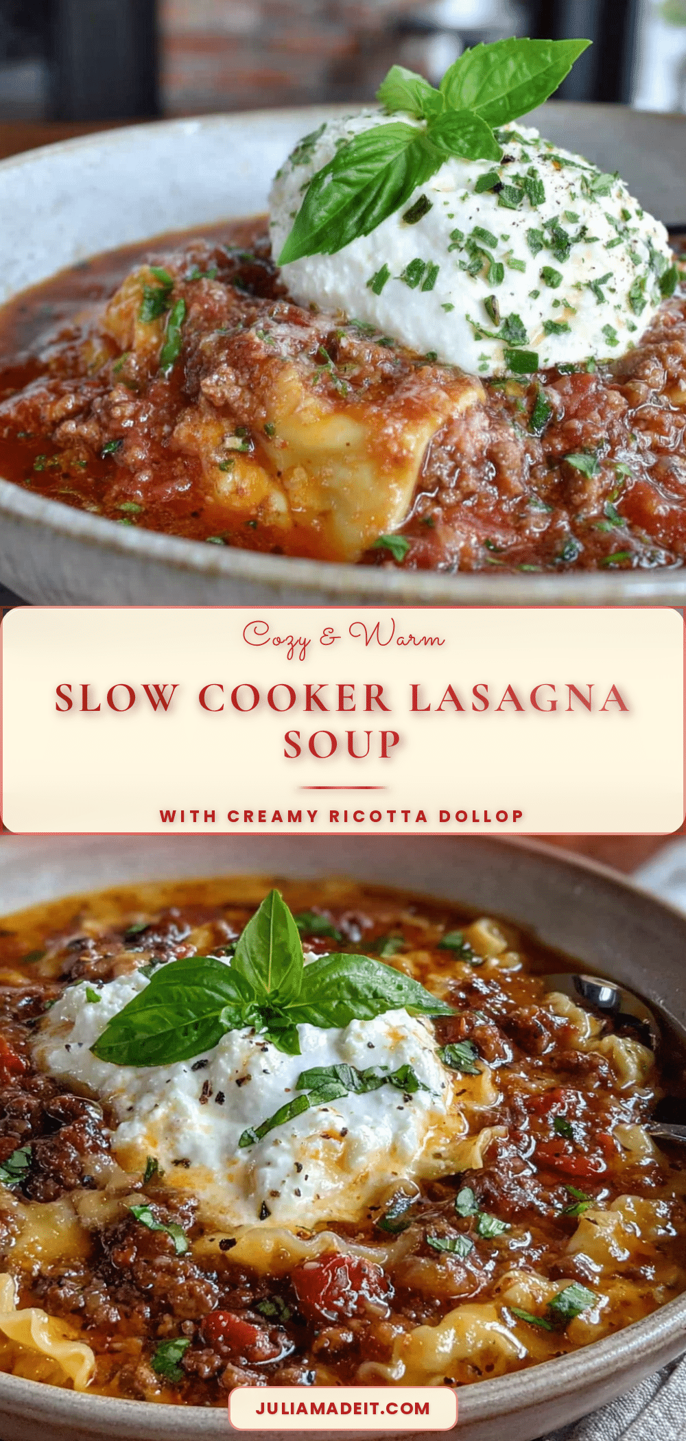 slow cooker lasagna soup recipe