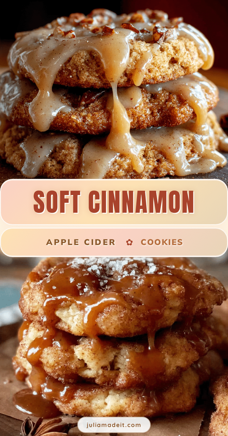 soft apple cider cookies with cinnamon glaze recipe