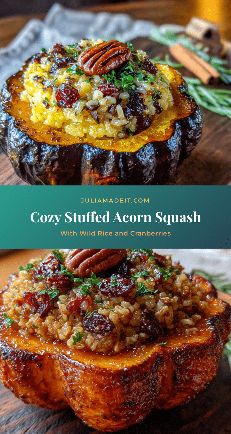 stuffed acorn squash with wild rice and cranberries recipe